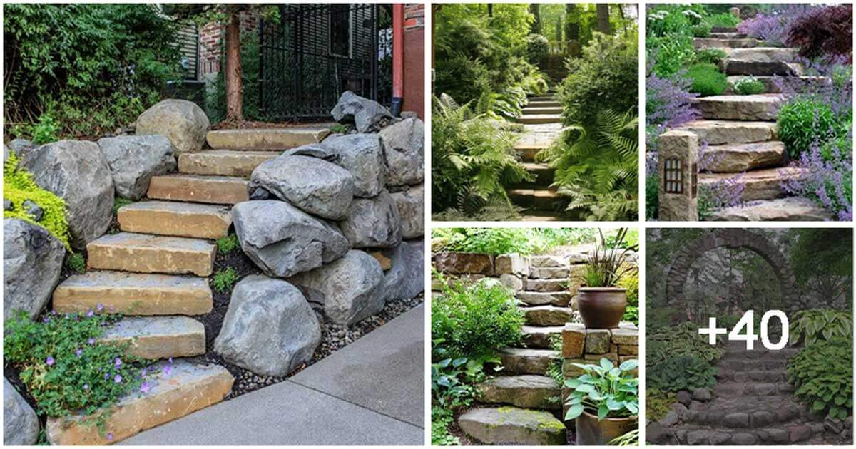 45 Eye-Catching Rock Stair Ideas to Brighten up Your Outdoor Space ...